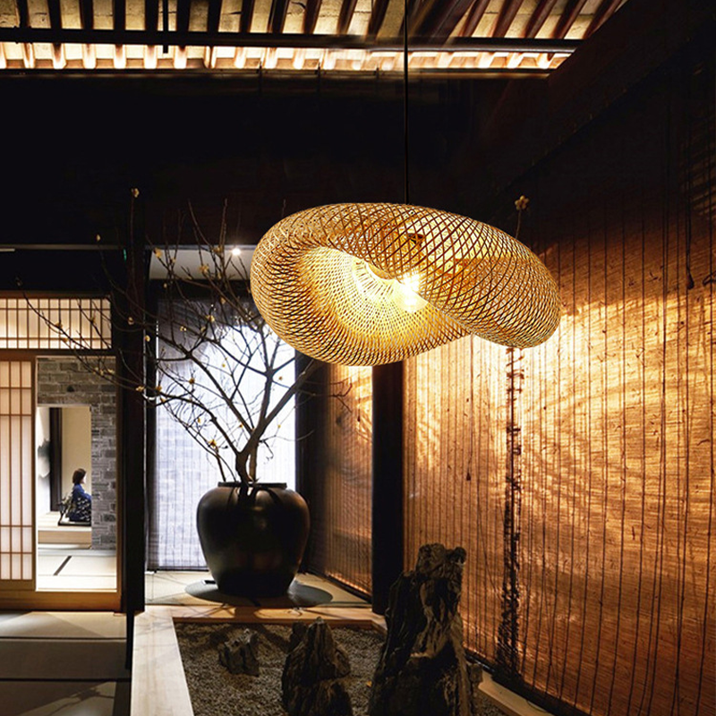 Lisslune | Rattan Woven Bamboo - Pendant Light - Led - Light