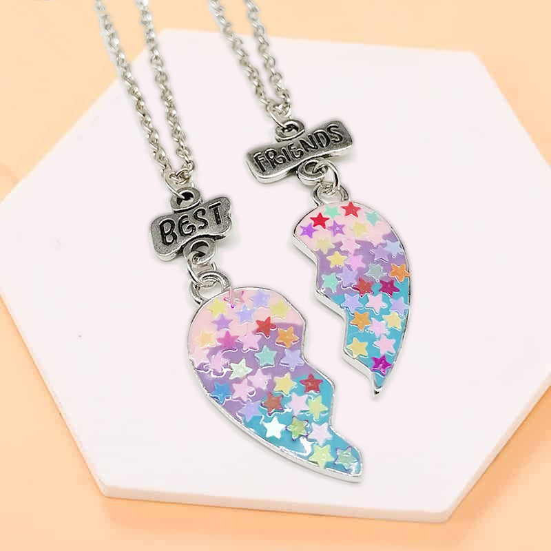 Lisslune | Heart Pendant Best Friends Forever Friendship Necklace