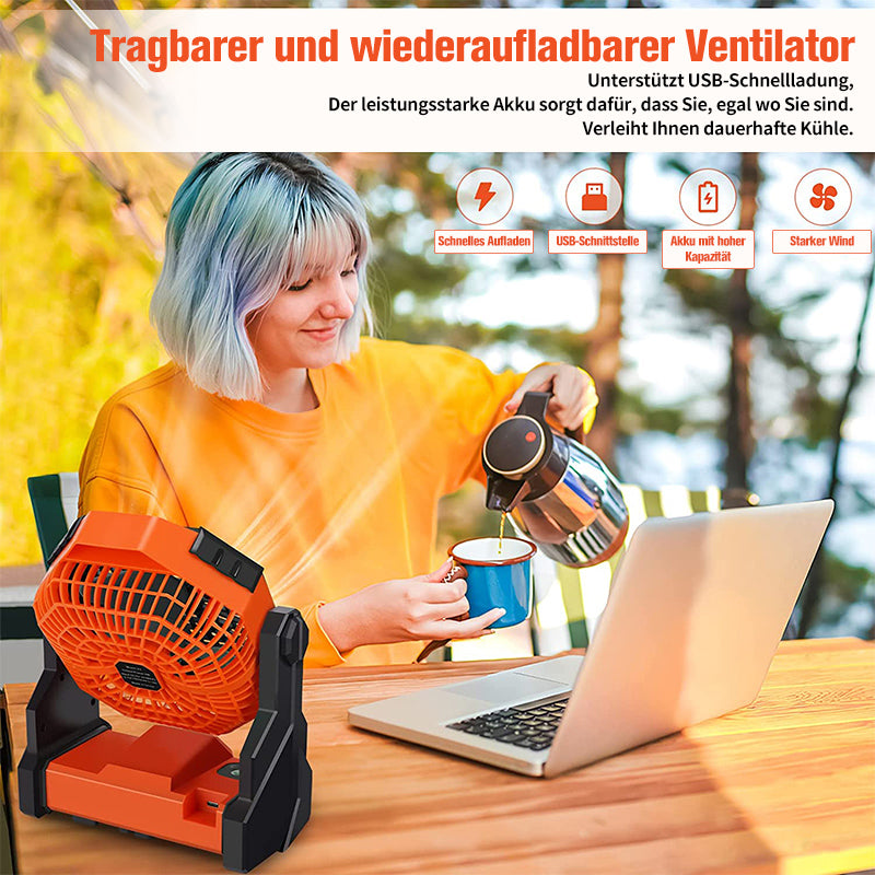 Lisslune | Portable fan for outdoor use with LED light