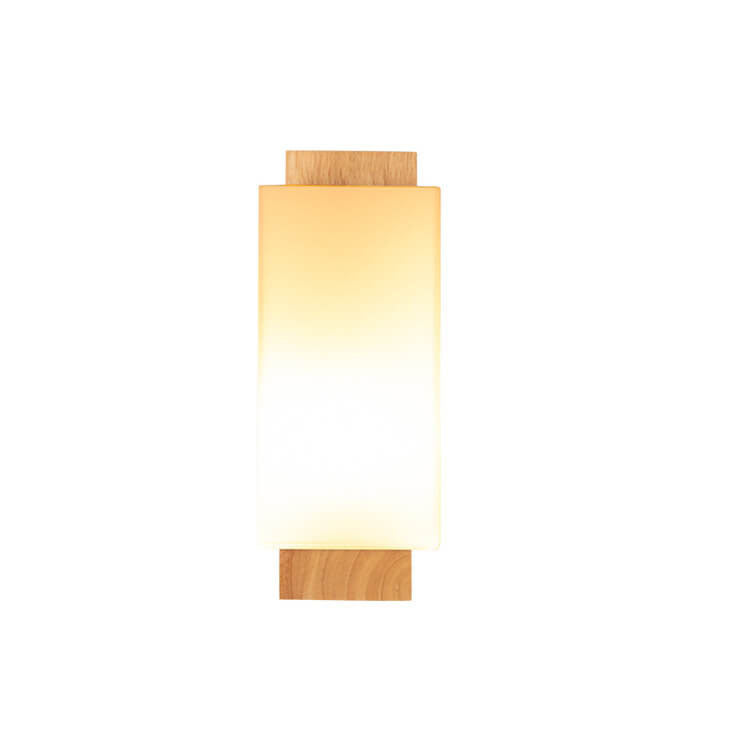 Lisslune | Modern minimalist solid wood square glass column 1-light wall sconces lamp