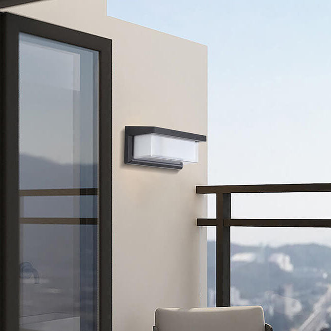 Lisslune | Modern Minimalist Solar Rectangle PC LED Outdoor Wall Light Lamp For Outdoor Patio