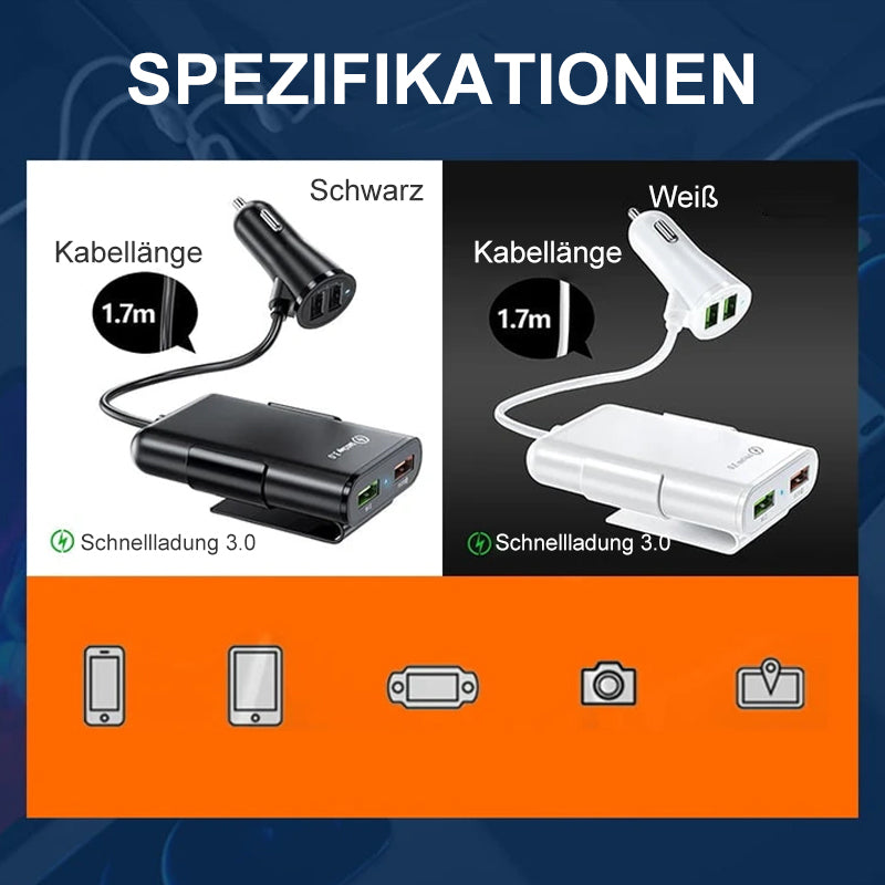 Lisslune | 4 in 1 Car Charger for Back Seats