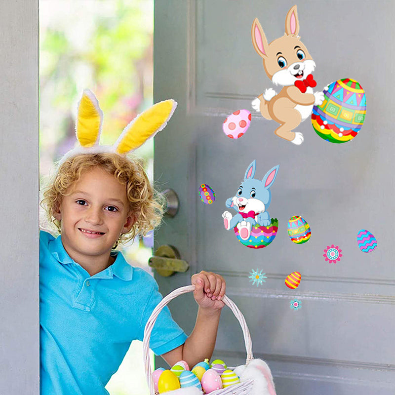 Lisslune | Easter Bunny Egg Wall Stickers, 2 Sheets