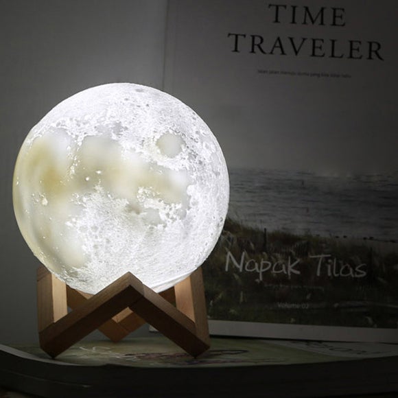 Lisslune | Creative Mini Rechargeable 3D Printed Moon 1-Light LED Table Lamp