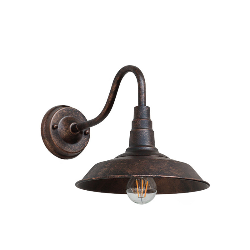 Lisslune | Noctura Classic Wall Lamp | Vintage Design | Iron Frame with Round Glass Shade | 1-Light Dining Room Lighting