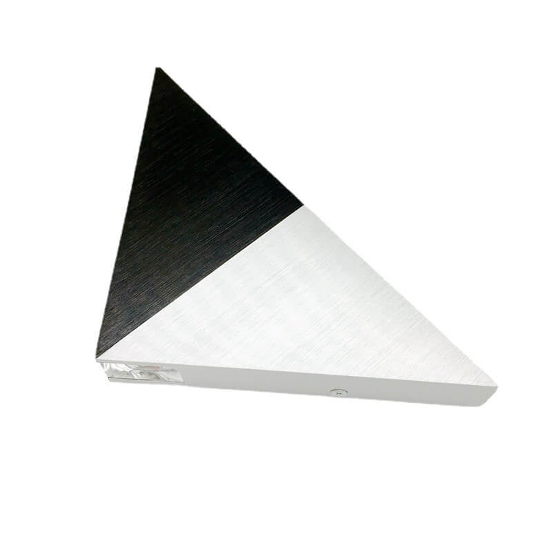 Lisslune | TriLumina Prism LED Wall Light | Creative Pyramid Design | Aluminum & Acrylic | Colored Light Options
