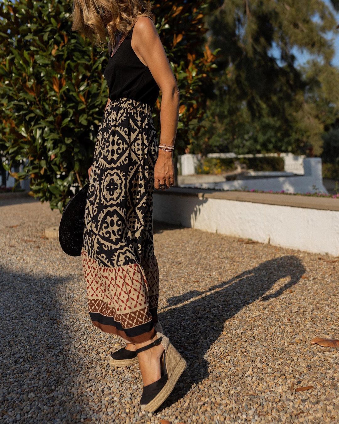 Lisslune | Boho Lange Rock mit Print