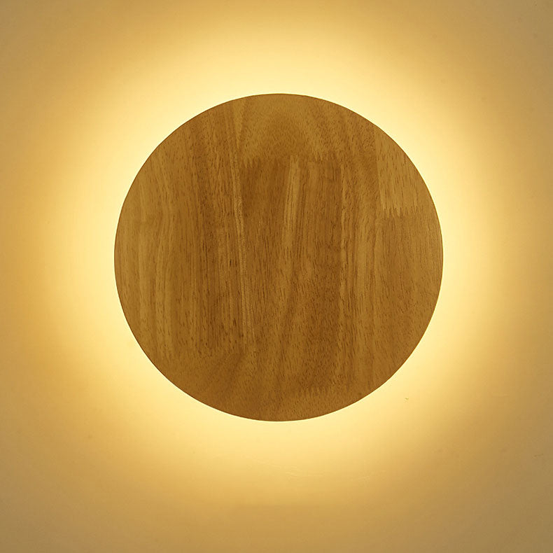 Lisslune | Modern Minimalist Round Irregular Oval Wood LED Wall Light Lamp for Living Room