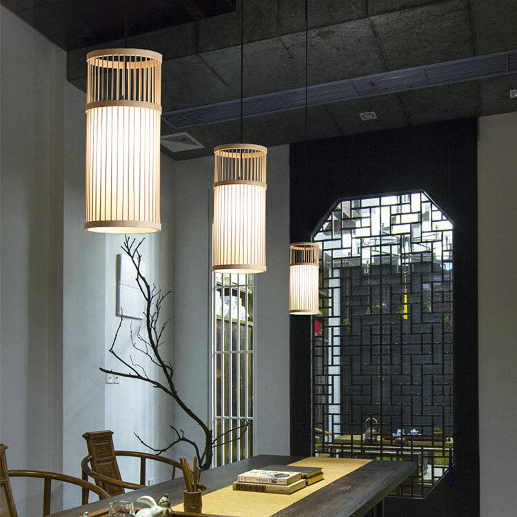 Lisslune | Bambora Zen Pendant Light | Handwoven Bamboo Lantern | Japanese Design | Natural Elegance