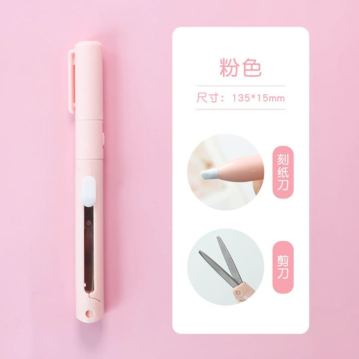 Lisslune | Mini Folding Pen Scissors Graving Knife for Kids