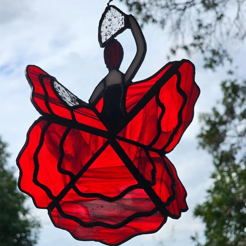 Lisslune | Dancing Lady Stained Spinner [Height of 9.8 inches]
