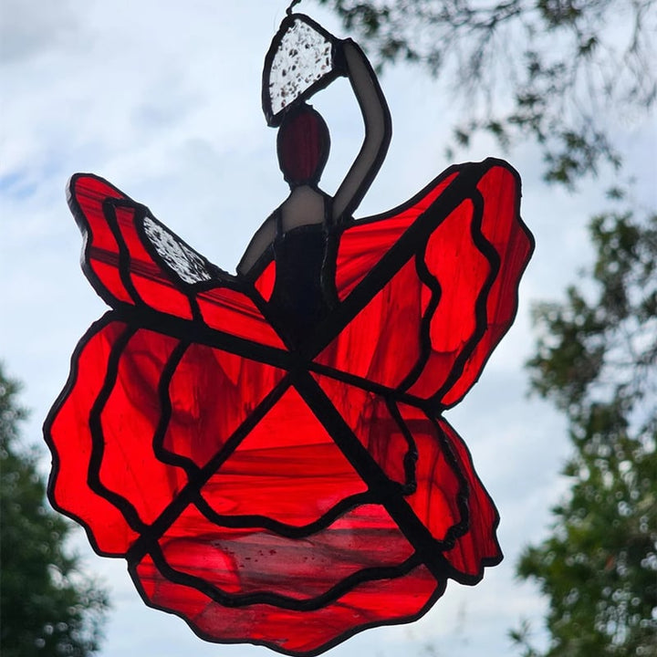 Lisslune | Dancing Lady Stained Spinner [Height of 9.8 inches]