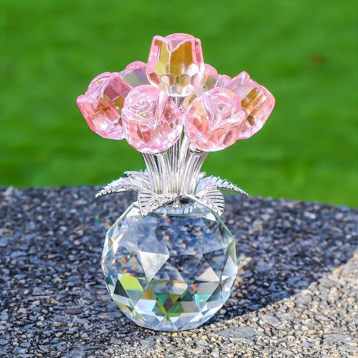 Lisslune | Eternal Crystal Artificial Rose Bouquet – Everlasting Romantic Gift for Valentine’s Day, Anniversaries, Christmas, Mother's or Father's Day