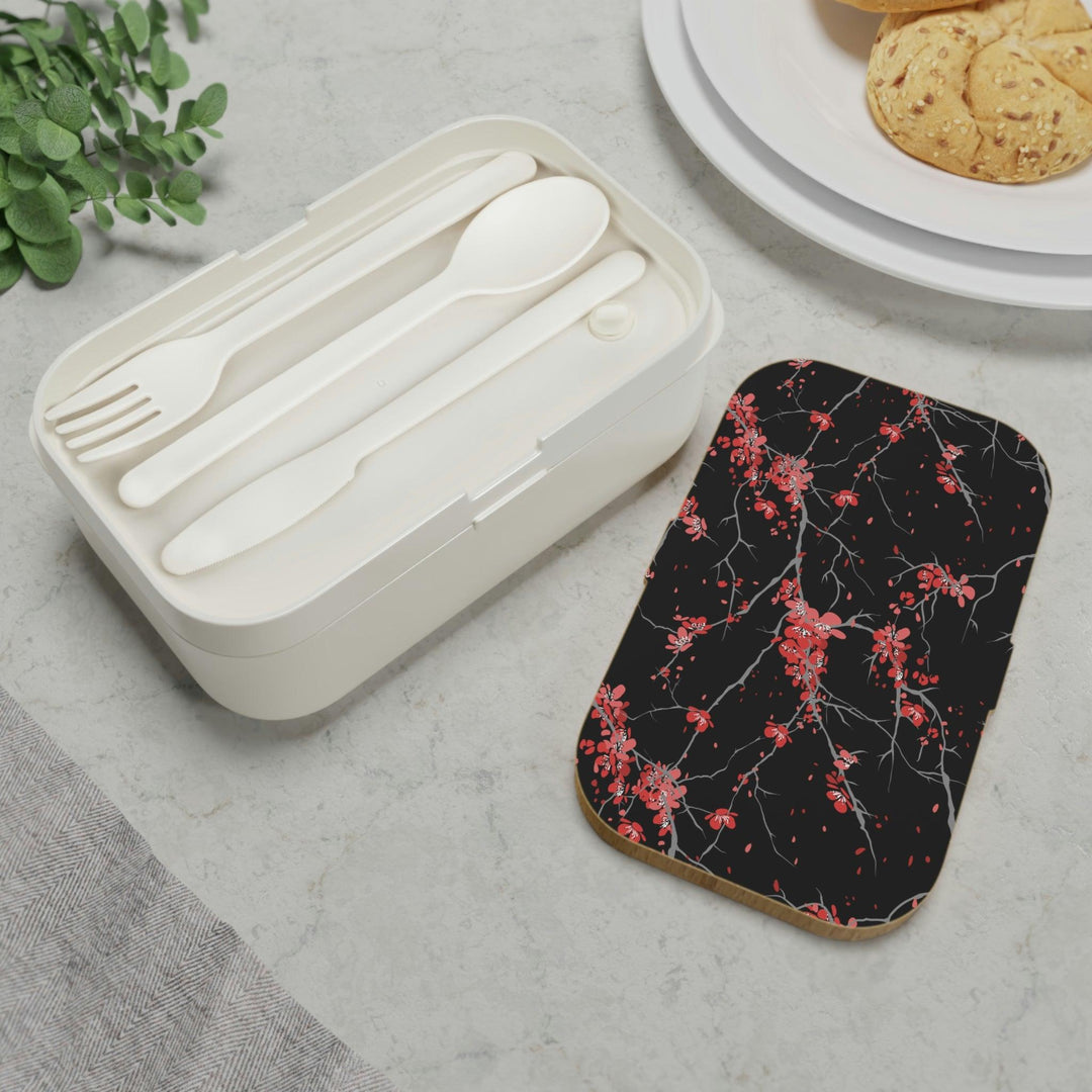 Lisslune | Personalized environmentally conscious Bento lunch box with elegant wooden lid and organizers