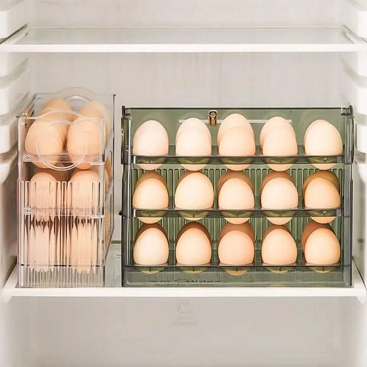 Lisslune | Clear Egg Organizer – Space-Saving Rolling Fridge Storage