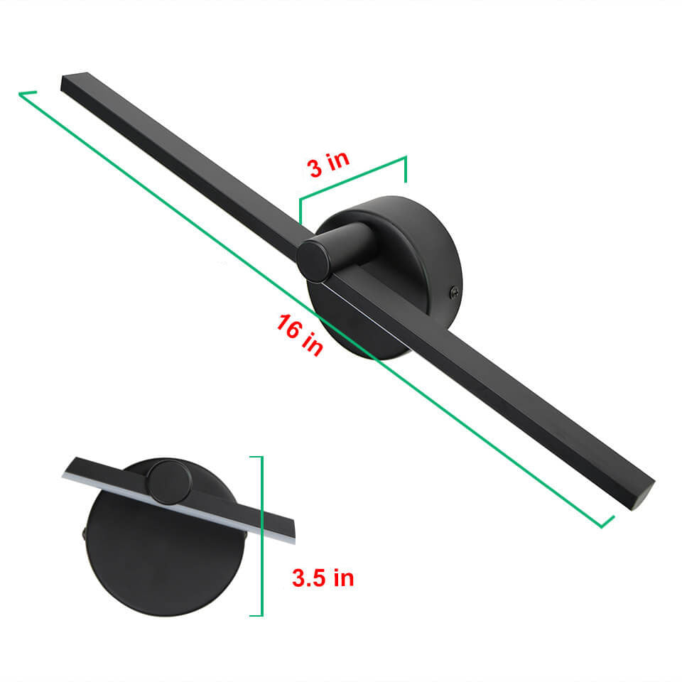 Lisslune | Nordic Minimalist Aluminium Long Bar Switch LED Mirror Wall Light Lamp