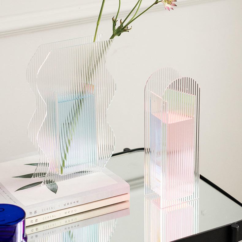 Rynx Minimalist Fluted Acrylic Flower Vase