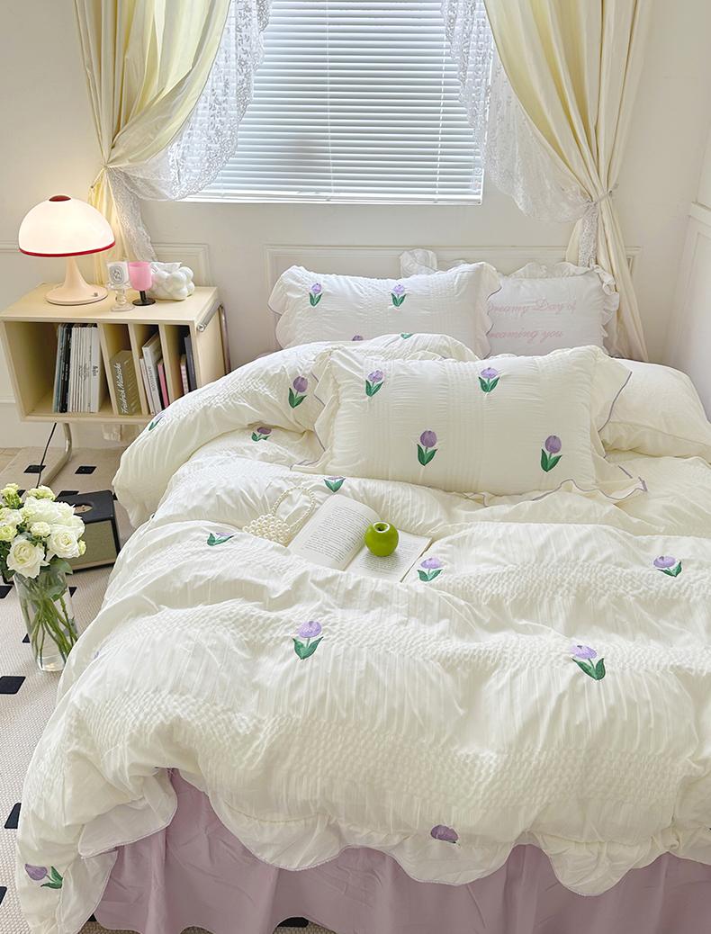 Rynx Coquette Room Tulip Ruffle Bedding Set