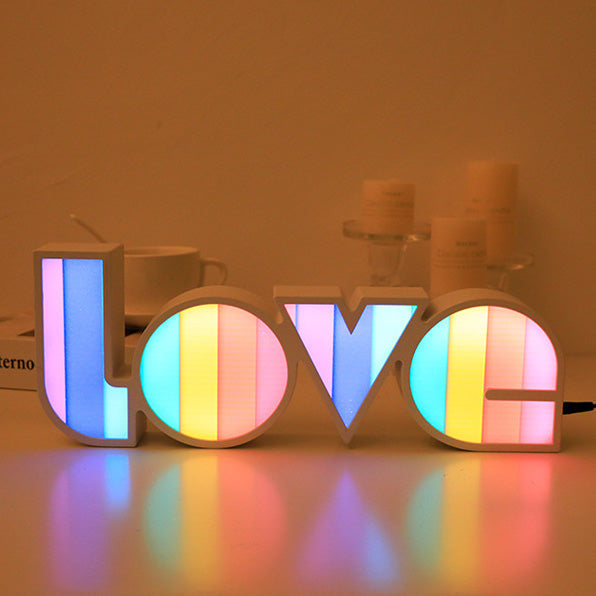 Lisslune | Modern Art Deco waterproof PS LOVE letters LED table lamp for the bedroom