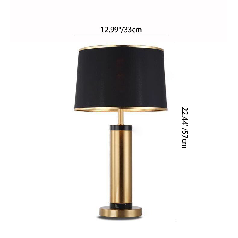 Lisslune | Modern Transitional Cylinder Iron Fabric 1-Light Table Lamp for the Living Room