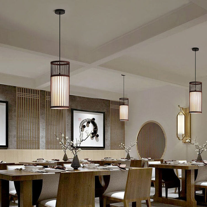 Lisslune | Bambora Zen Pendant Light | Handwoven Bamboo Lantern | Japanese Design | Natural Elegance