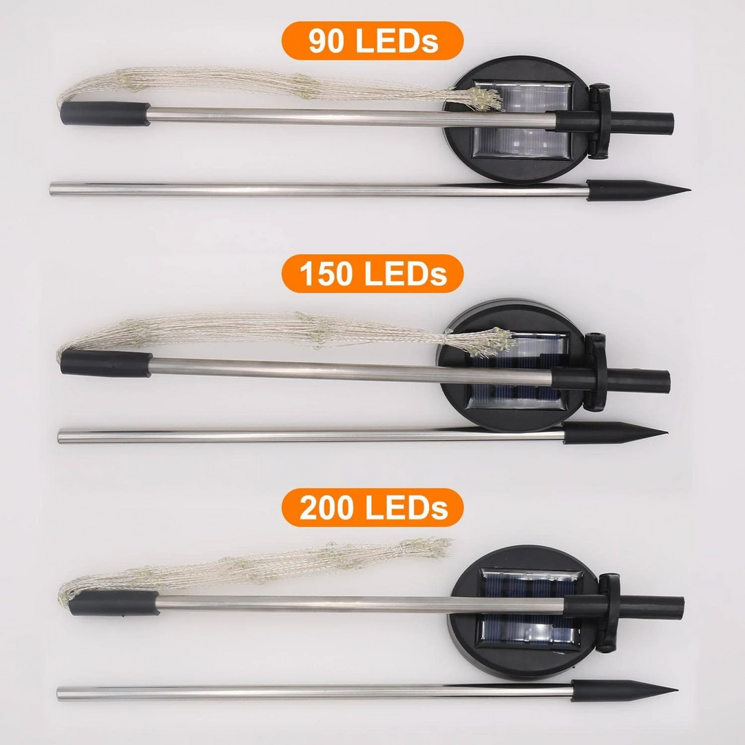Lisslune | 4 Piece Solar Firework Garden Lights - Weatherproof LED Decorative Lighting, Solar Energy for Garden and Patio