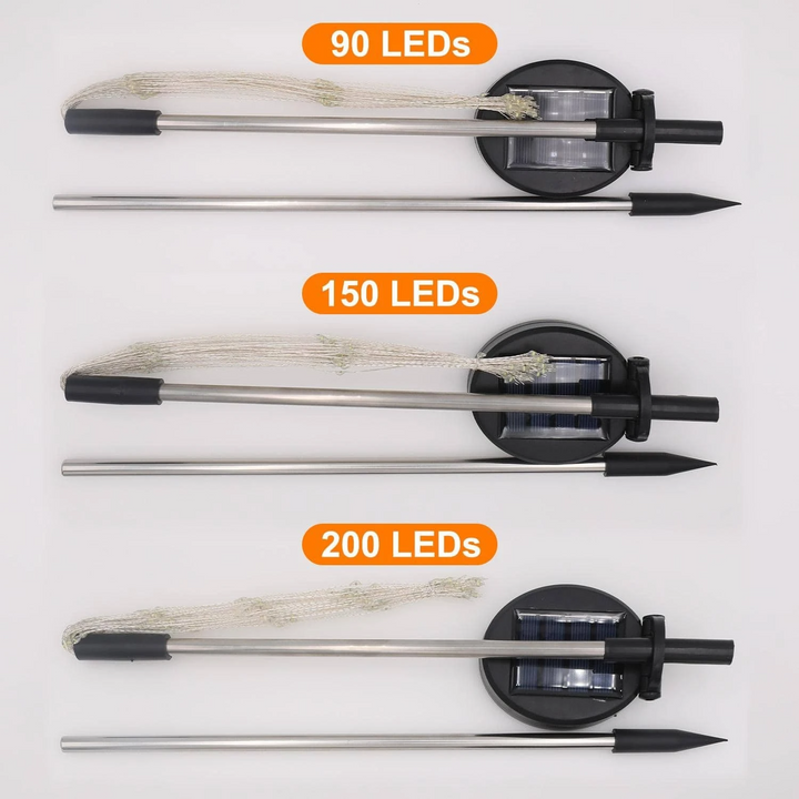 Lisslune | 4 Piece Solar Firework Garden Lights - Weatherproof LED Decorative Lighting, Solar Energy for Garden and Patio