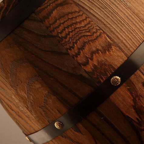 Lisslune | BarrelGlow Vintage Pendant Light | Wood Wine Barrel Design | 1-bulb | Rustic Lighting