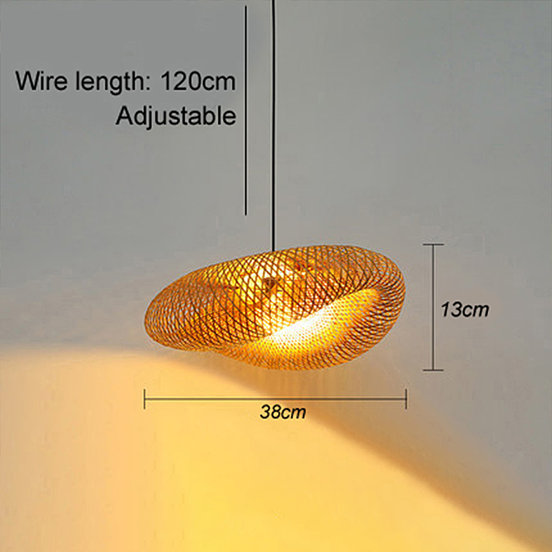 Lisslune | Rattan Woven Bamboo - Pendant Light - Led - Light