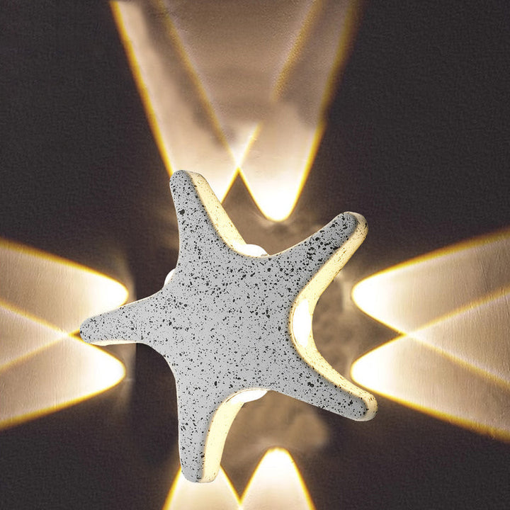 Lisslune | Contemporary Simplicity Aluminum Starfish Design LED Waterproof Wall Lantern Lamp for Outdoor Terrace