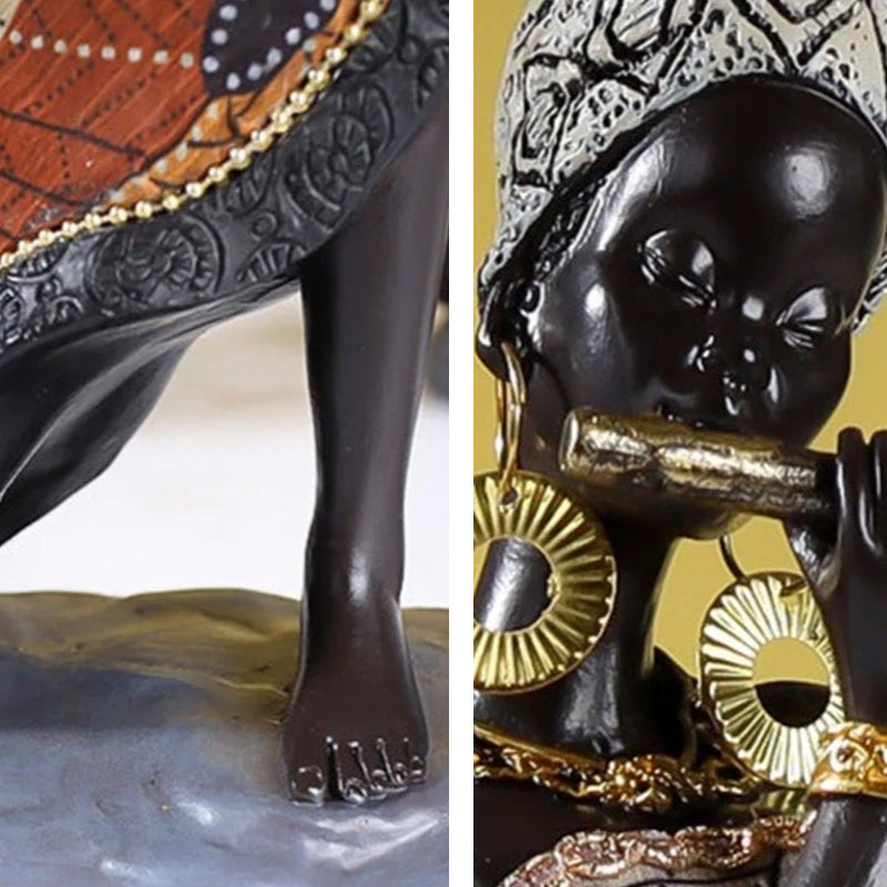 Lisslune | African Female Musician Sculpture