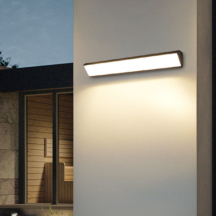 Lisslune | AquaBar Modern LED Outdoor Wall Light | Aluminum & Acrylic | Durable & Waterproof | Warm White | Various Sizes