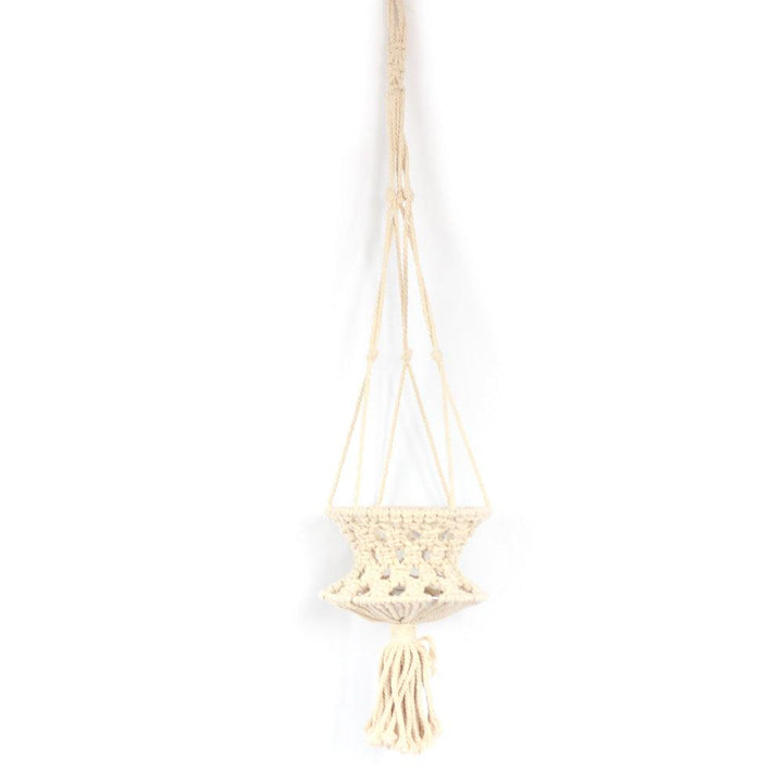 Lisslune | Rustic Beige Handwoven Macramé Plant Hanger