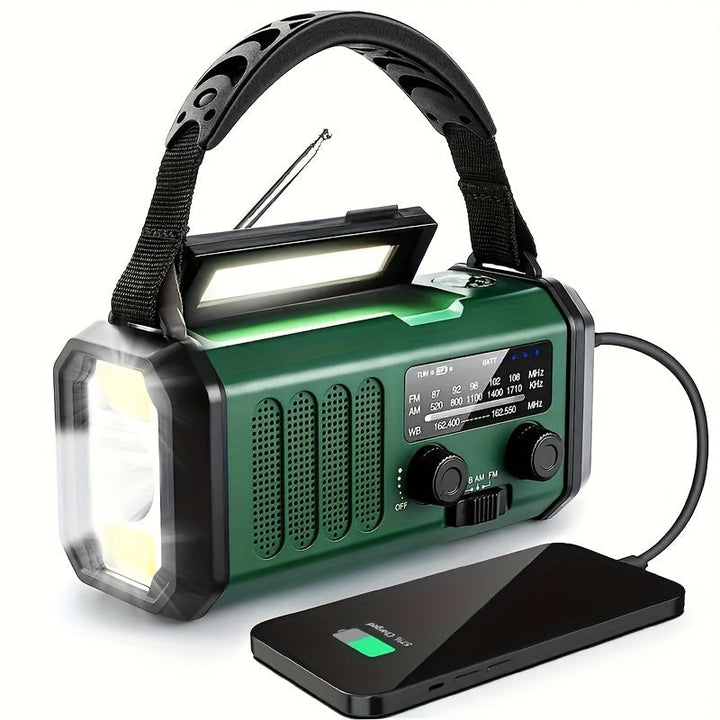 Lisslune | Solar emergency radio with power bank – crank radio with LED flashlight for camping & outdoor
