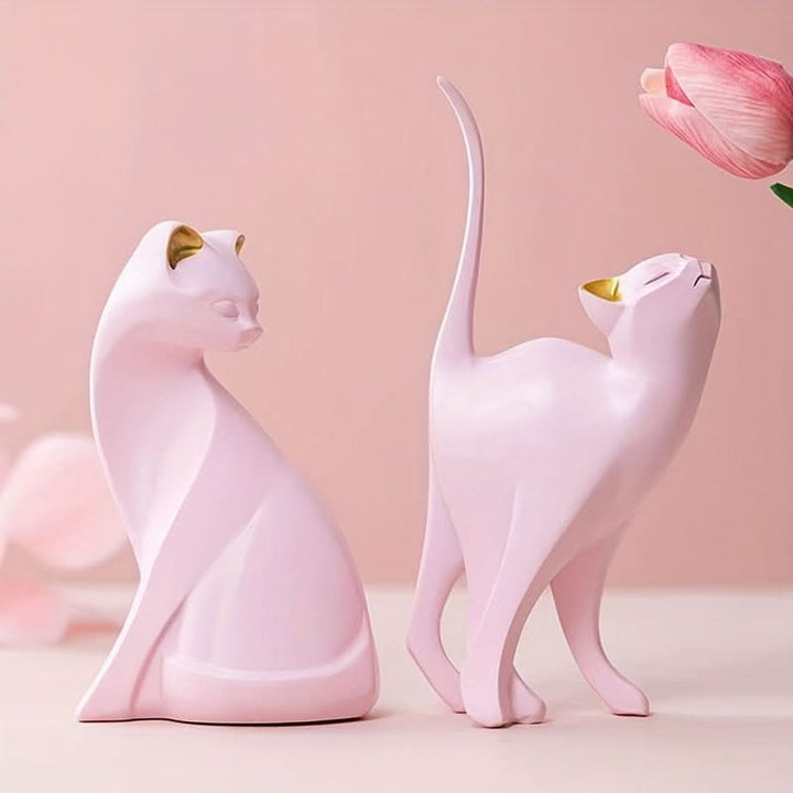 Lisslune | Modern Resin Cat Figurine – Nordic Style Decor