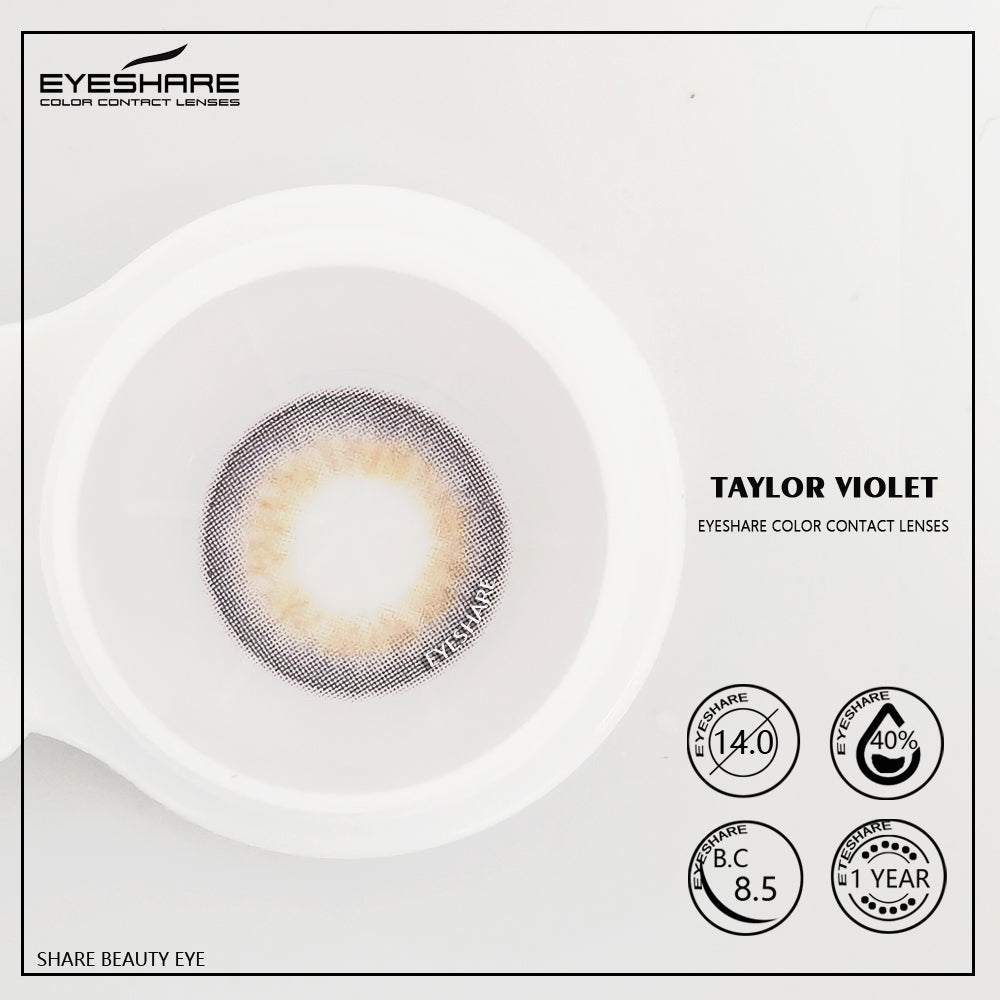 Lisslune Taylor Violet 14.0mm 1 Pair | 1 Year