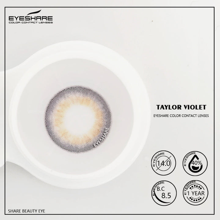 Lisslune Taylor Violet 14.0mm 1 Pair | 1 Year