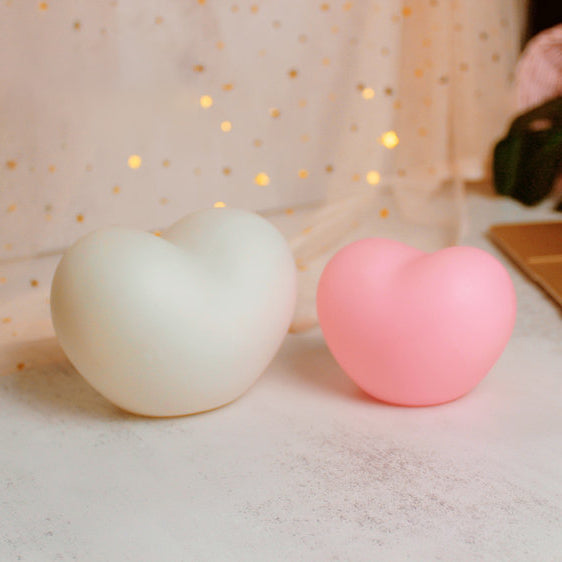 Lisslune | LuvSphere Silicone LED Night Light | Heart-Shaped Design | Table Lamp | Warm Mood Light | Decorative