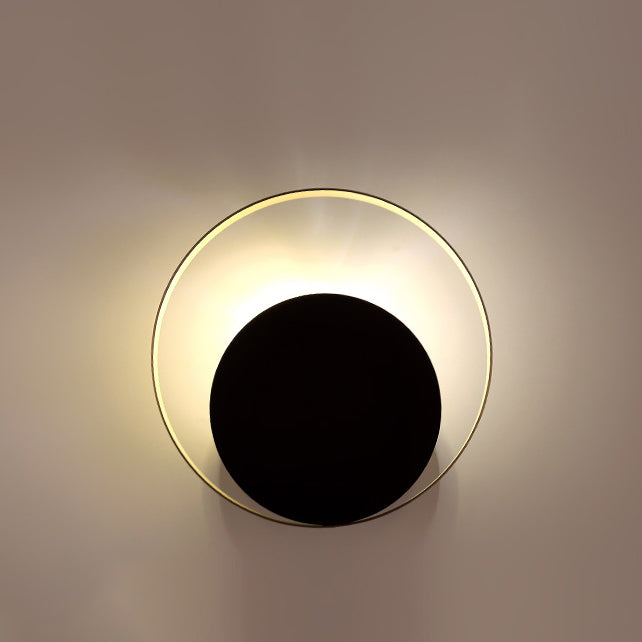 Lisslune | Modern Minimalist Iron Circle Ring 1-Light Wall Sconces Lamp For Bedroom