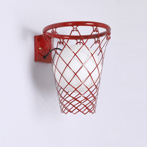 Lisslune | Slamora Children's Wall Light | Basketball Hoop Design | Glass & Metal | Art Deco Style | Bedroom Light