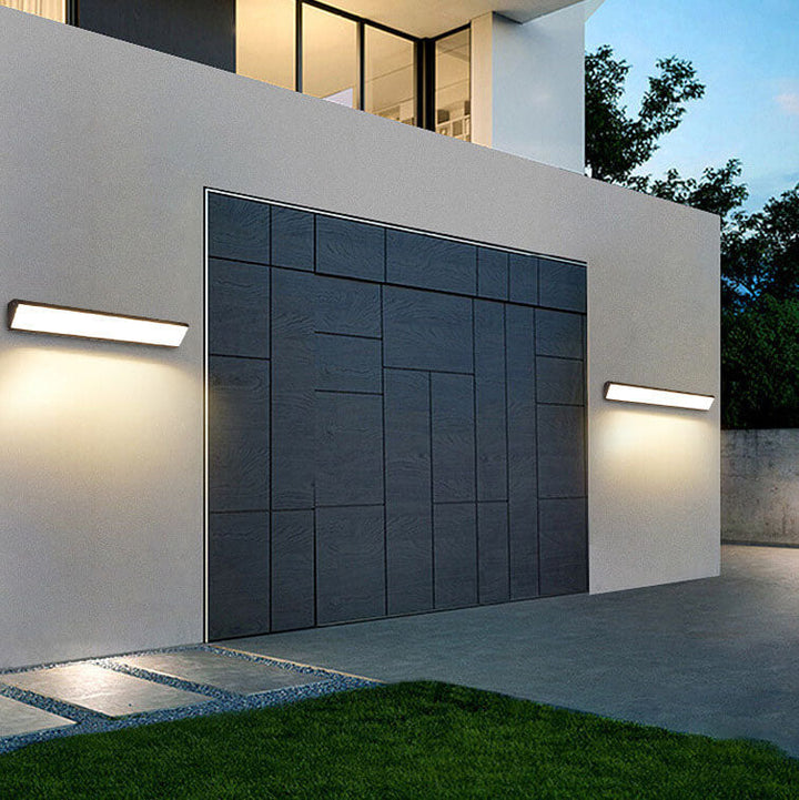 Lisslune | AquaBar Modern LED Outdoor Wall Light | Aluminum & Acrylic | Durable & Waterproof | Warm White | Various Sizes