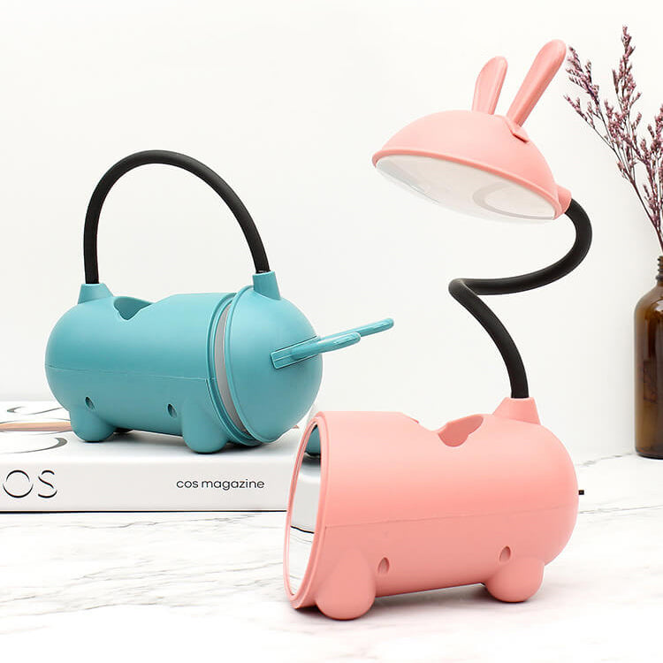 Lisslune | BunnyGlow Creative LED Touch Lamp with Pen Holder | USB Charging Function | Desk Lamp | Children's Room Decor