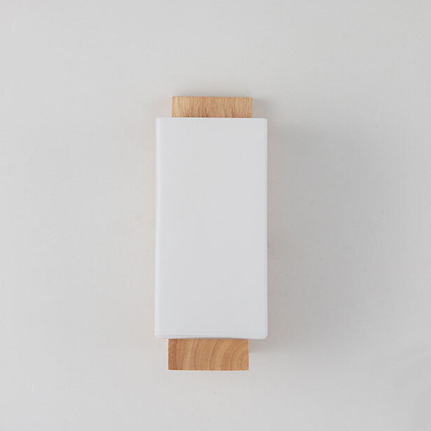 Lisslune | Modern minimalist solid wood square glass column 1-light wall sconces lamp
