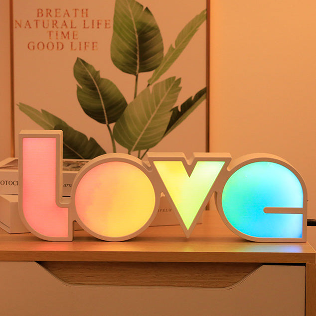 Lisslune | Modern Art Deco waterproof PS LOVE letters LED table lamp for the bedroom