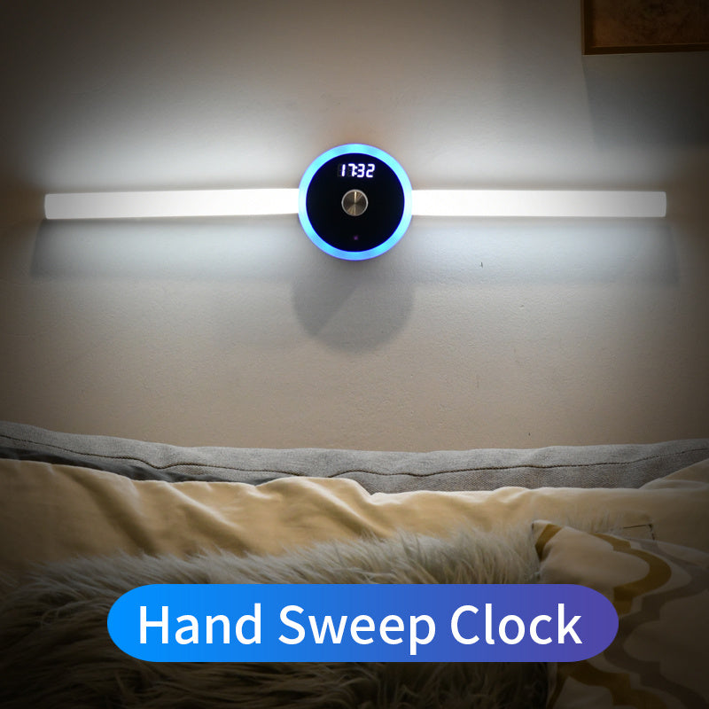 Lisslune | Smart Cabinet Light Clock Timing Sensor Light Removable LED Wardrobe Light Manual Sweep Switch Light