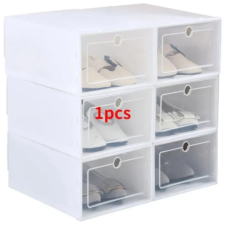 Lisslune | SHOEBOX STORAGE SET – 24 stackable & transparent shoe boxes for space-saving organization & clear overview