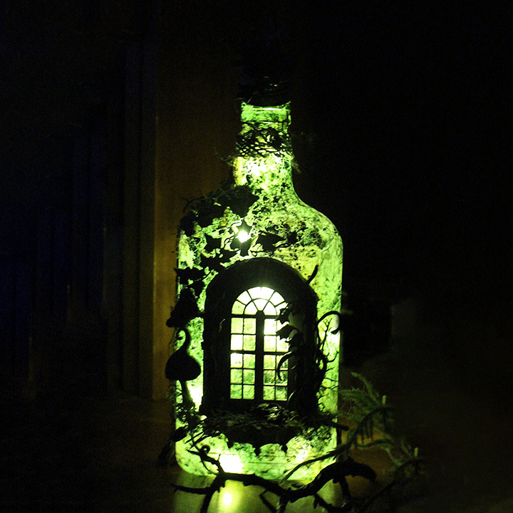 Lisslune | Altered Art Bottle - Mystical forest stories