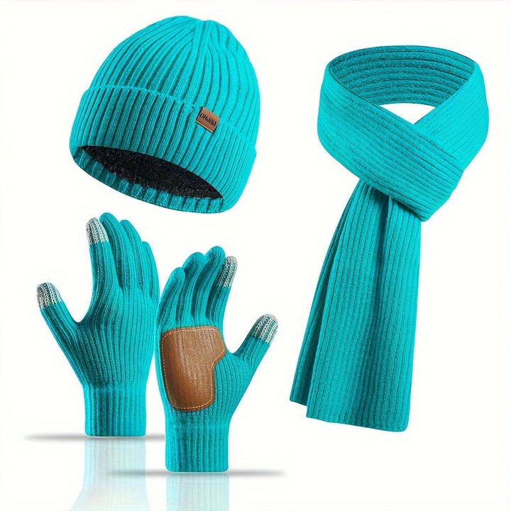Lisslune | Winter Comfort Set – Knitted Beanie, Scarf and Gloves for Unisex