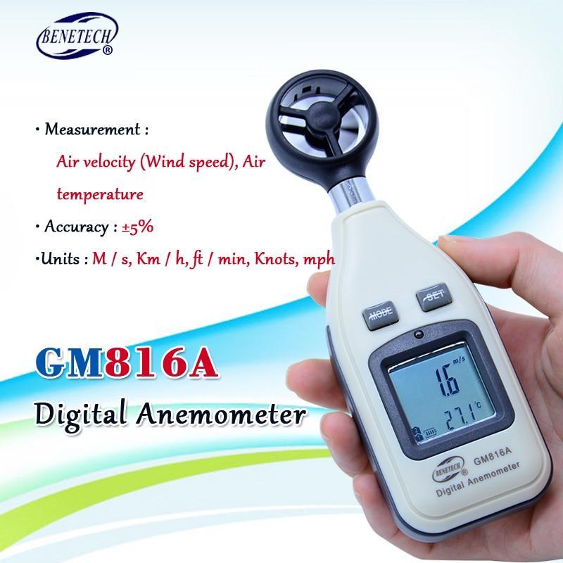 Lisslune | Wind Speed Meter with LCD Backlight Display Handheld Windmeter