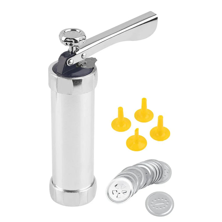 Lisslune | Cookie press made of stainless steel with attachments for creative cookies and pastries